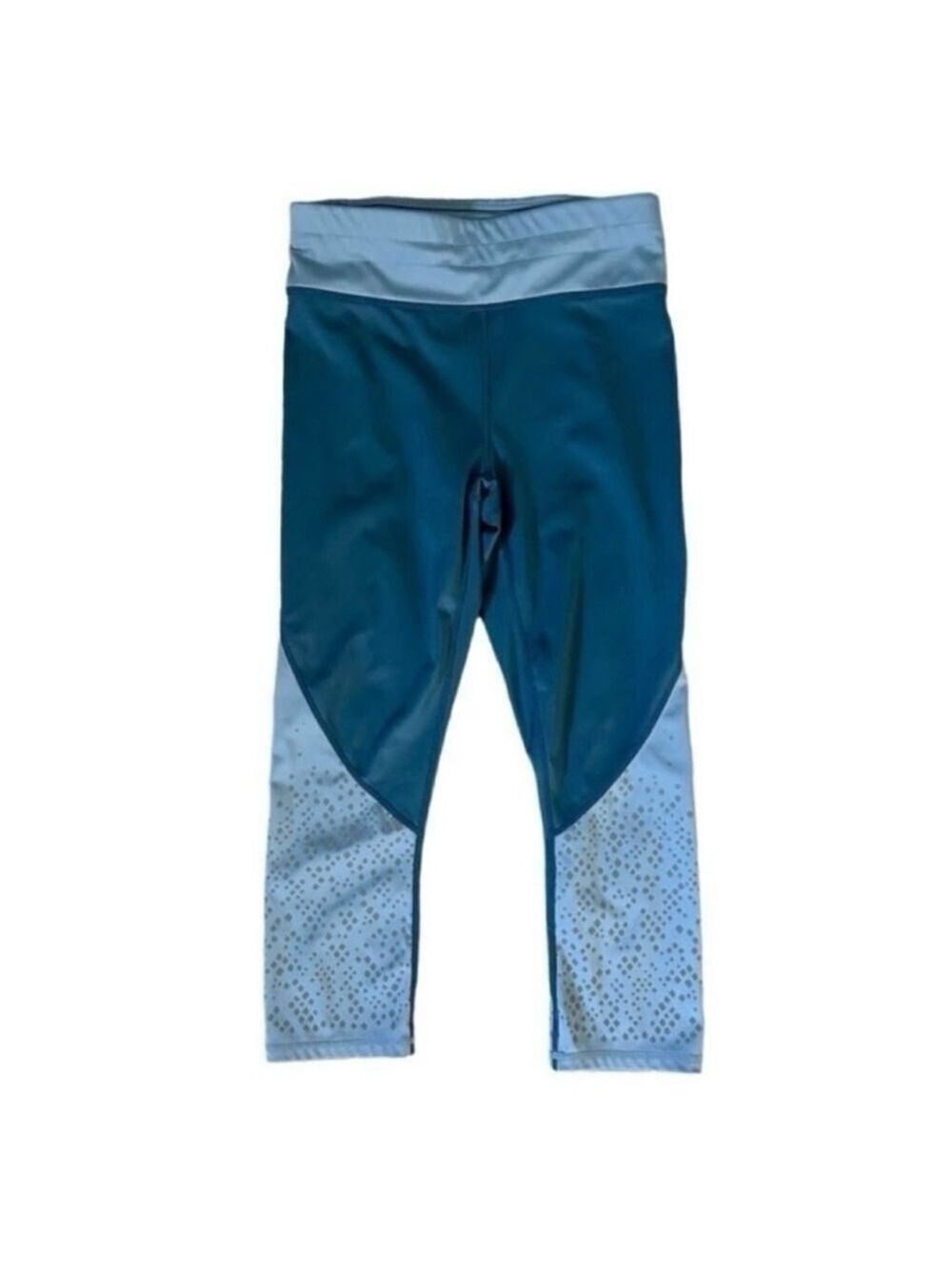 Fabletics Ella Shine Ultracool Cropped Reflective Activewear Leggings Blue Small